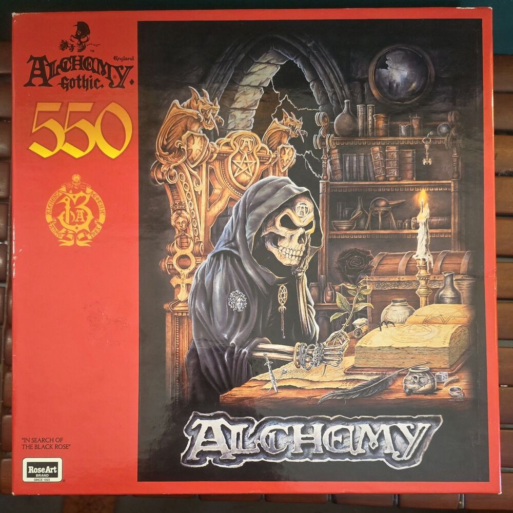 Alchemy Gothic Black Rose 550 Piece Puzzle Rose Art Vintage 1996 Complete